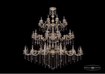 Люстра хрустальная большая Bohemia Ivele 1739/32+18+10/410+300/B/GW