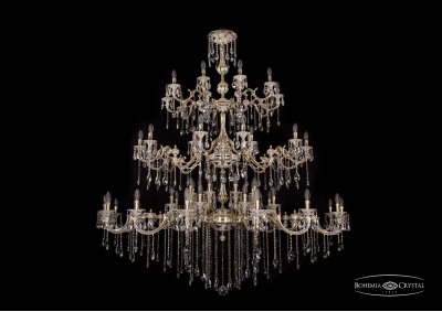 Люстра хрустальная большая Bohemia Ivele 1739/32+18+10/410+335/B/GW