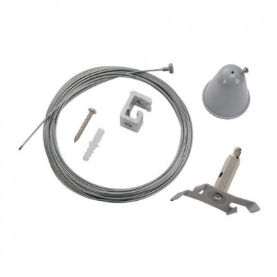 SLV 175174 Drahtseilabh?ngung f?r 3P.- schiene, silbergrau, 5m