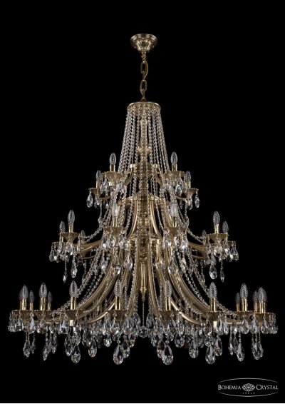 Люстра хрустальная большая Bohemia Ivele 1771/20+10+5/490/A/GB Люстра хрустальная большая Bohemia Ivele 1771/20+10+5/490/A/GB