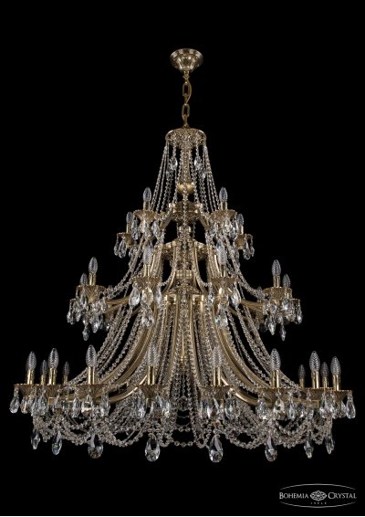 Люстра хрустальная большая Bohemia Ivele 1771/20+10+5/490/C/GB Люстра хрустальная большая Bohemia Ivele 1771/20+10+5/490/C/GB