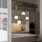 Подвесной реечный светильник HOOP L120 ЛАТУНЬ ImperiumLoft 177907-26