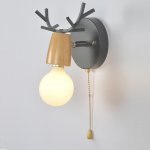 Бра с рожками DEER A SWITCH Black/Light wood ImperiumLoft 177959-26