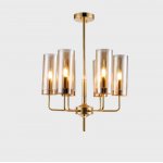 Люстра Agne Brass &amp; Blue Glass Tube Chandelier in 1970 6 Коричневый ImperiumLoft 178195-22
