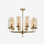 Люстра Agne Brass &amp; Blue Glass Tube Chandelier  in 1970 10 Коричневый ImperiumLoft 178198-22
