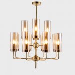 Люстра Agne Brass &amp; Blue Glass Tube Chandelier in 1970 12 Коричневый ImperiumLoft 178200-22