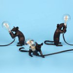 Настольная лампа Mouse Sitting Черный ImperiumLoft 178307-22