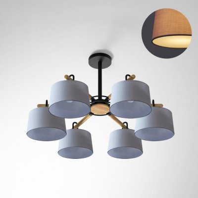 Потолочная люстра на штанге EVEN 6 Gray ImperiumLoft 178369-26