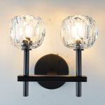 Бра RH Boule de Cristal Double Sconce Brass Черный ImperiumLoft 178385-22