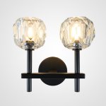 Бра RH Boule de Cristal Double Sconce Brass Черный ImperiumLoft 178385-22