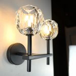 Бра RH Boule de Cristal Double Sconce Brass Черный ImperiumLoft 178385-22