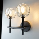Бра RH Boule de Cristal Double Sconce Brass Черный ImperiumLoft 178385-22