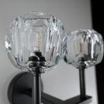Бра RH Boule de Cristal Double Sconce Brass Черный ImperiumLoft 178385-22