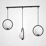 Подвесной светильник HOOP-TRIO Черный, Круг, Планка ImperiumLoft 179628-26