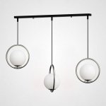 Подвесной светильник HOOP-TRIO Серебро, Круг, Планка ImperiumLoft 179629-26