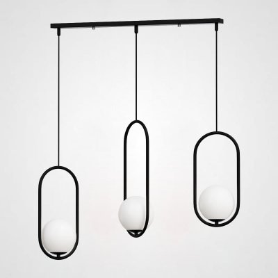 Подвесной светильник HOOP-TRIO Черный, Эллипс S+L+S, Планка ImperiumLoft 179653-26
