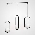 Подвесной светильник HOOP-TRIO Черный, Эллипс S+L+S, Планка ImperiumLoft 179653-26
