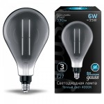 Лампа Gauss Filament PS160 6W 330lm 4000К Е27 gray straight LED (179802205)