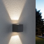 Paulmann 18000 Wall Name LED 2x3W IP65 eck 80x80 Grau