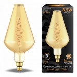 Лампа Gauss Filament Vase 8.5W 660lm 2000К Е27 golden flexible LED (180802105)