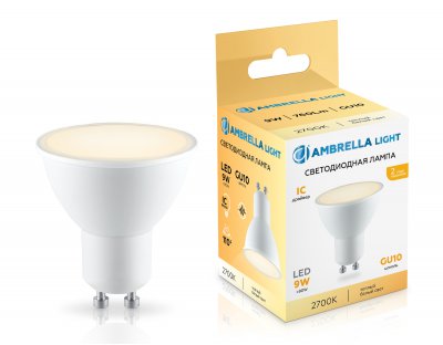 Светодиодная лампа MR16 9W 2700K Ambrella 180903 LED MR16 9W IC GU10 2700K 175-265V Светодиодная лампа MR16 9W 2700K Ambrella 180903 LED MR16 9W IC GU10 2700K 175-265V