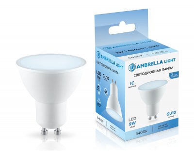 Светодиодная лампа MR16 9W 6400K Ambrella 180906 LED MR16 9W IC GU10 6400K 175-265V