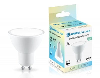 Светодиодная лампа MR16 13W 4000K Ambrella 181304 LED MR16 13W IC GU10 4000K 175-265V Светодиодная лампа MR16 13W 4000K Ambrella 181304 LED MR16 13W IC GU10 4000K 175-265V