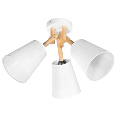 Светильник потолочный КАРО 3хЕ14х40Вт белый и натуральный 182-51-13