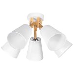 Светильник потолочный КАРО 5хЕ14х40Вт белый и натуральный 182-51-15