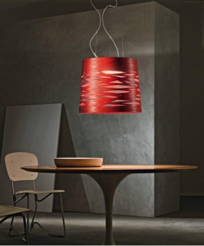 Подвесной светильник Foscarini TRESS большой красный светильник Foscarini H. 5 m