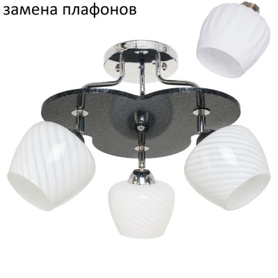 Потолочный светильник 1829LN/3BK WT ЭкономСвет