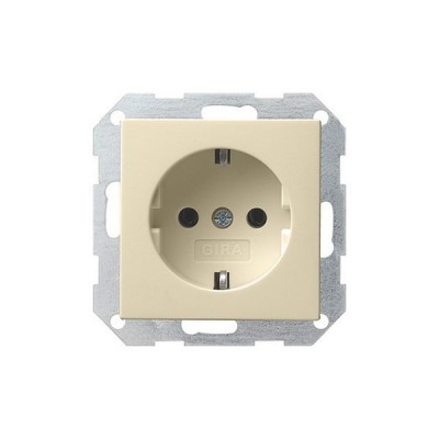 Gira S-55 Крем глянц Розетка с/з (G18801)