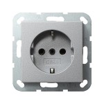 Gira S-55 Алюминий Розетка с/з (G18826)