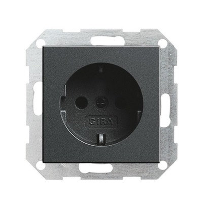 Gira S-55 Антрацит Розетка с/з (G18828)