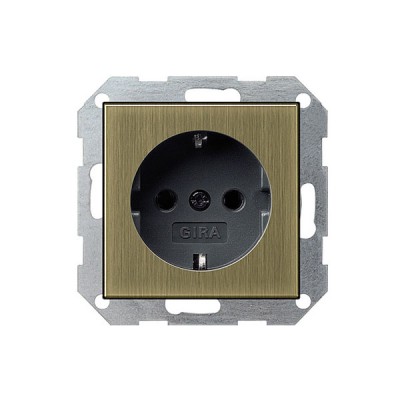 Gira S-55 Бронза/Антрацит Розетка с/з (G188603)