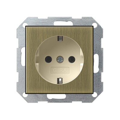 Gira S-55 Бронза/Крем Розетка с/з (G188613)
