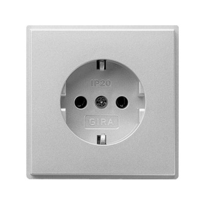 Gira TX-44 Алюминий Розетка с/з (G18865)