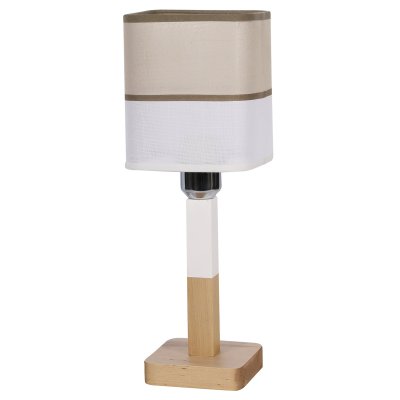 Настольная лампа ЭММА 1хЕ27х60Вт белый и натуральный 191-53-21/1T