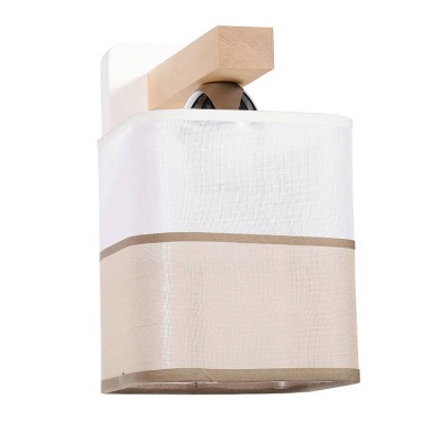 Бра ЭММА 1хЕ27х60Вт белый и натуральный 191-63-21/1W