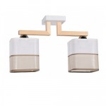 Светильник потолочный ЭММА 2хЕ27х60Вт белый и натуральный 191-63-22