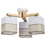 Светильник потол. ЭММА 3хЕ27х60Вт белый и натур. 191-63-23