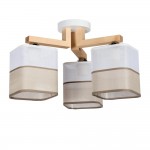 Светильник потол. ЭММА 3хЕ27х60Вт белый и натур. 191-63-23