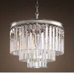 Люстра RH 1920S ODEON CLEAR GLASS FRINGE 3-TIER CHANDELIER nickel 36 см ImperiumLoft 191624-22