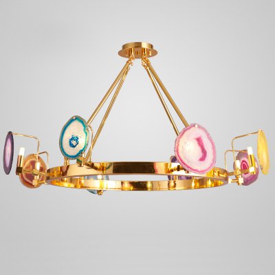 Люстра на штанге AGATE 4 Multicolored  8 Ring ImperiumLoft 191792-26