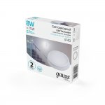 Св-к светодиодный Gauss IP40 D135*33 8W 670lm 4000K HALL круглый с оптико-акустическим сенсором (193411208-OAS)