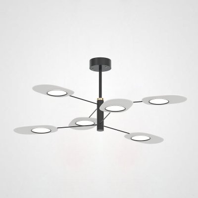 Люстра на штанге INGEL D90 6 lamps Black/White ImperiumLoft 193546-26