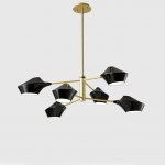 Люстра на штанге LANT D95 6 lamps Gold/Black ImperiumLoft 193562-26