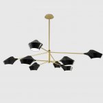 Люстра на штанге LANT D150 8 lamps Gold/Black ImperiumLoft 193576-26