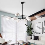 Люстра на штанге LANT D150 8 lamps Black/White ImperiumLoft 193577-26