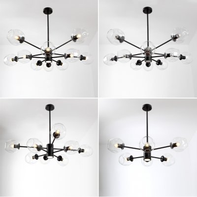 Люстра на штанге MARINE D85 Black/Transparent ImperiumLoft 193750-26